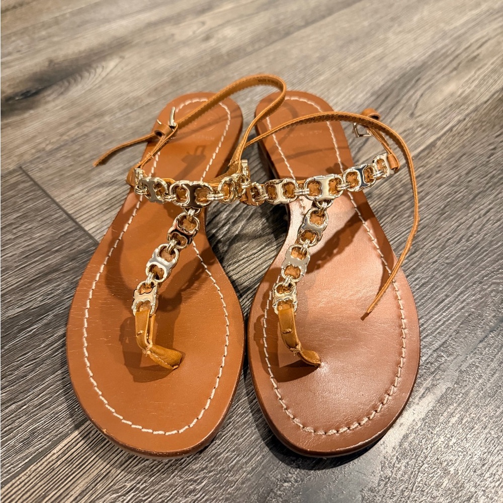 Tory Burch Gemini Link Leather Sandals